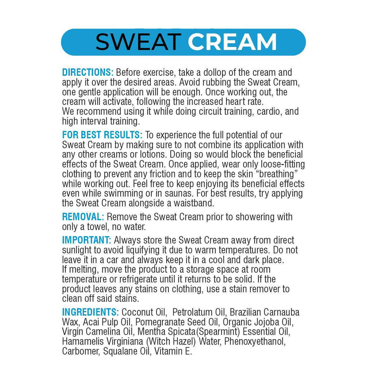 Kewlioo Triple Sweat Workout Enhancing Cream - Coconut