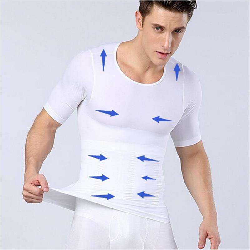 Fashion Body Shaper Male Compression Chest Shaper Men Tops Seamless Thin  Body Slimming Belly- @ Best Price Online