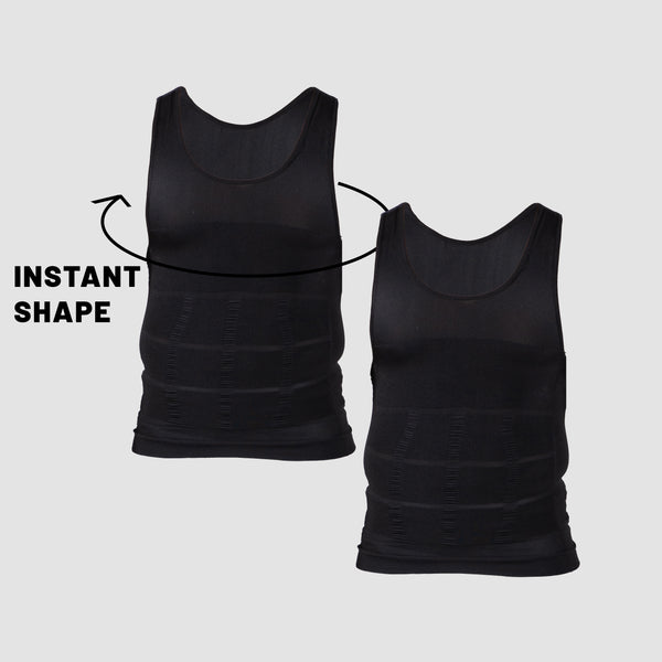 Men's Slimming Vest Invisible Tummy Shaper 2-Pack Black photo #5