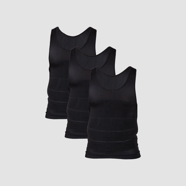 Pack de 3 Gilets Minceur Invisible Homme Noir photo #1