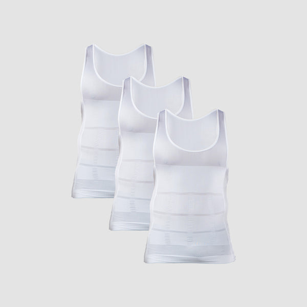 Pack de 3 Gilets Minceur Invisible Homme Blanc photo #1