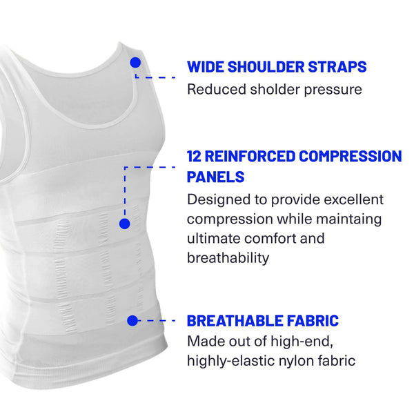 Men's Slimming Vest Invisible Tummy Shaper 2-Pack White photo #4