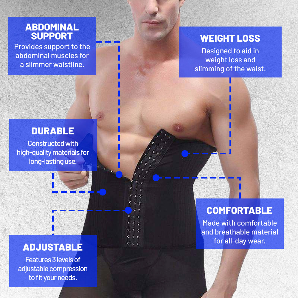 RACELO Men Waist Trainer Trimmer Sauna Tummy Control Corset Belly Sweat Belt  Body Shaper Back Support, Black 2, XXL price in UAE,  UAE