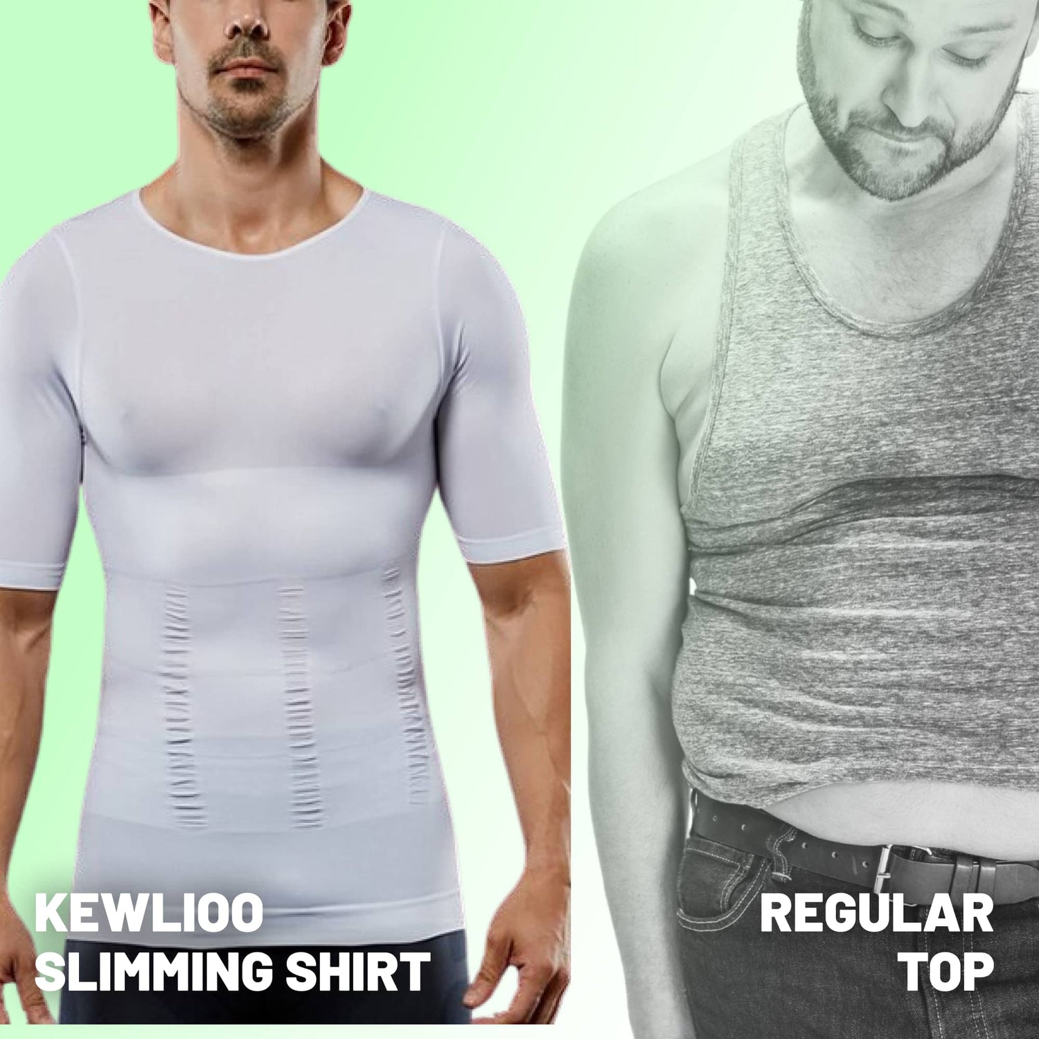 Kewlioo Mens Slimming Tank - Shapewear for Men - Premium Slimming Vest -  Compressions Body Shaper Tank Top