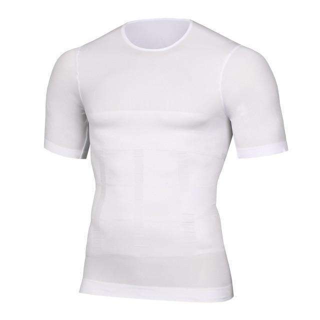 Compression Shapewear Shirt for Men, Buy Posture Shirts Online, Slimming  T Shirts for Sale, Order White Half Sleeve T Shirt